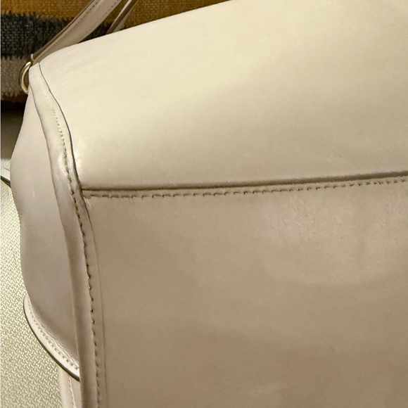 Coach Madison Carlyle Shoulder Bag Chalk Leather F37637 Hobo Tote Purse - Picture 8 of 15